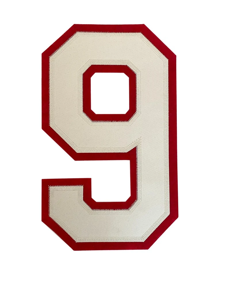 Iron On Tackle Twill Embroidery Number Patches high quality